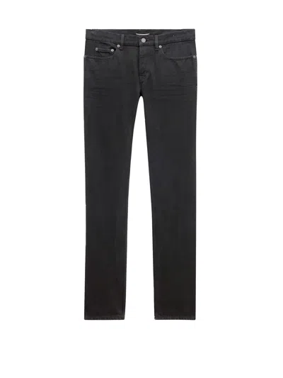 Saint Laurent 100% Cotton Classic Jeans In Black