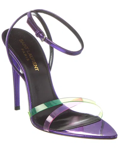 Saint Laurent 100 Vinyl & Leather Sandal In Multi