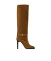 Saint Laurent Suede Diane Boots 100 In Brown