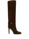 Saint Laurent Dark Brown Suede Diane Boots In Brown