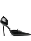 Saint Laurent Leather D'orsay Loafer Pumps In Black