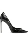 Saint Laurent 105mm Zoe Patent Leather Studded Pumps