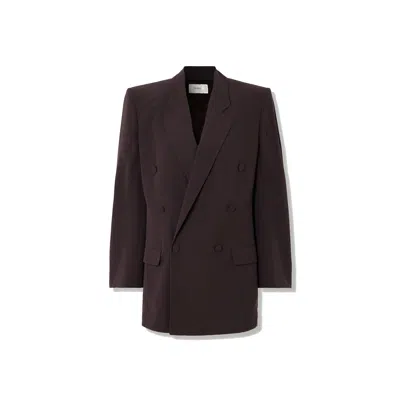 Saint Laurent Double-breasted Silk-crepe Blazer Men In Black