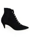 Saint Laurent Mid Heel Pointed Toe Boots In Black