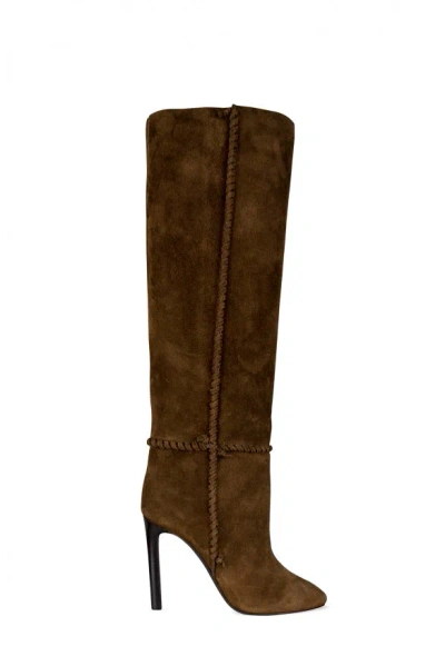 Saint Laurent Mica Boots In Brown