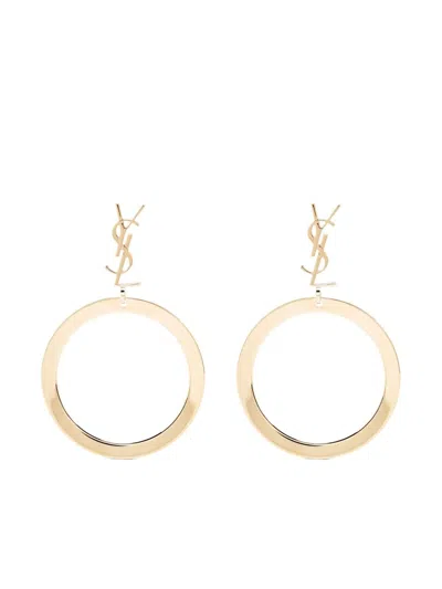 Saint Laurent Cassandre Drop Earrings In Gold