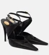 Saint Laurent 110 Satin Slingback Pumps In Black