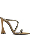 Saint Laurent 110mm Crystal-embellished Sandals In Brown