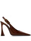 Saint Laurent Dune 110mm Patent-leather Pumps In Brown