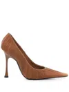 Saint Laurent New Tights 110 Satin Pumps In Braun