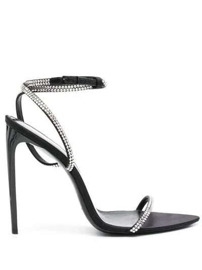 Pre-owned Saint Laurent 110mm Georgia Sandals In Black