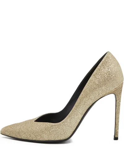 Pre-owned Saint Laurent 110mm Glitter-embellished Pumps