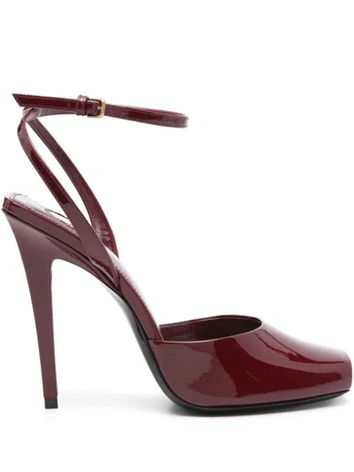 Saint Laurent 110mm La Scandale Pumps In Red