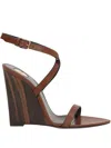 Saint Laurent Gippy Sandals In Brown