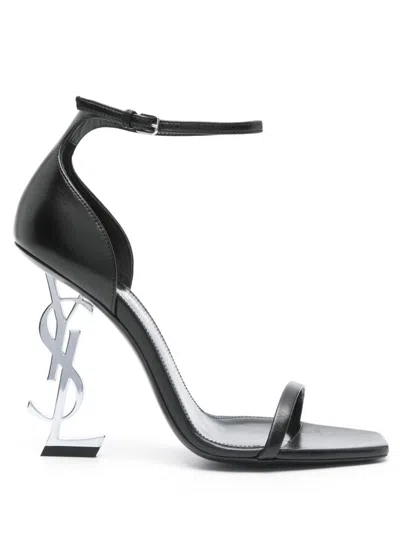 Pre-owned Saint Laurent 110mm Opyum Sandals In Black