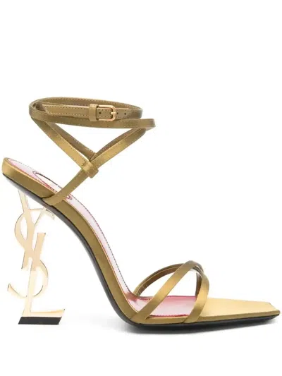 Saint Laurent 110mm Opyum Sandals In Green