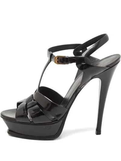 Pre-owned Saint Laurent 110mm Patent-leather Platform Sandals