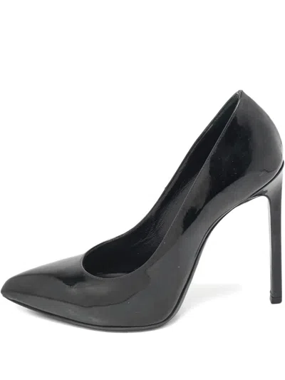 Pre-owned Saint Laurent 110mm Patent Leather Pointed Toe Pumps