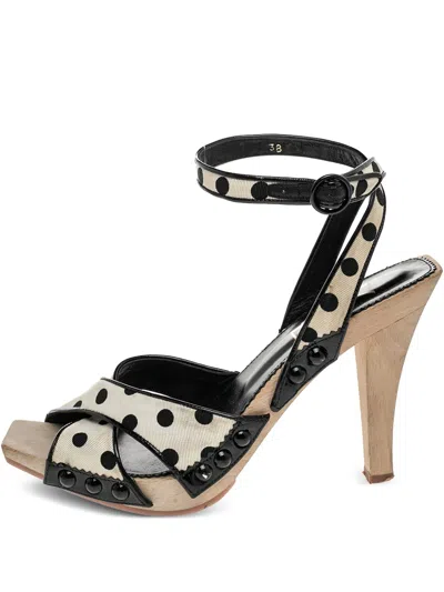 Pre-owned Saint Laurent 110mm Polka-dot Sandals