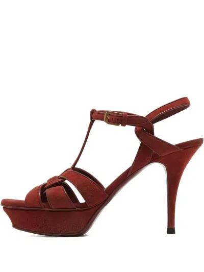 Pre-owned Saint Laurent 110mm Tribute Heeled Sandals