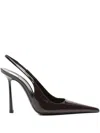 Saint Laurent 110mm Vendome Slingback Pointed-toe Pumps In Burgundy