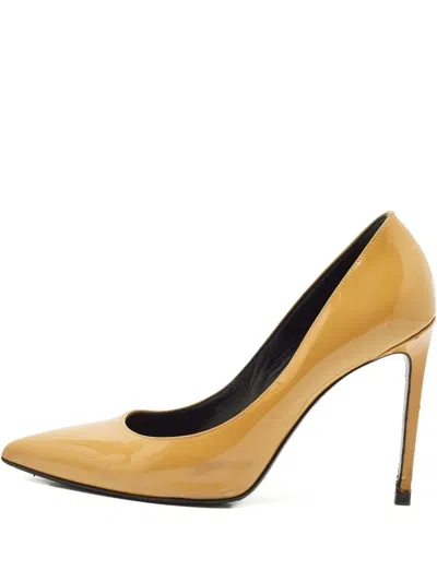 Pre-owned Saint Laurent 1148623 Beige In Yellow