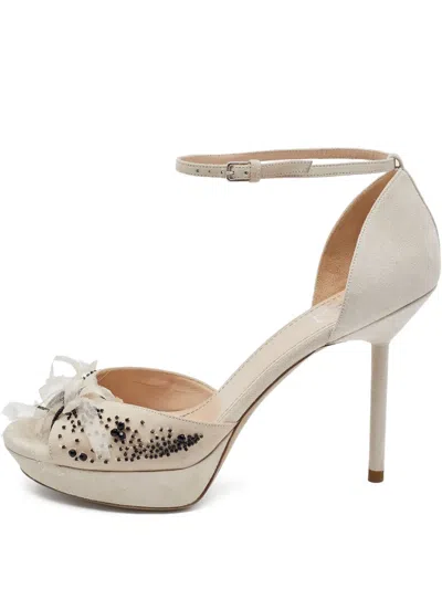 Pre-owned Saint Laurent 115mm Beaded Sandals