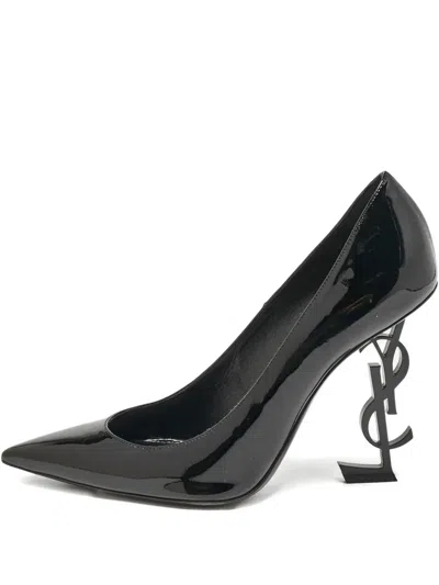 Pre-owned Saint Laurent 115mm Opyum Pumps In Black