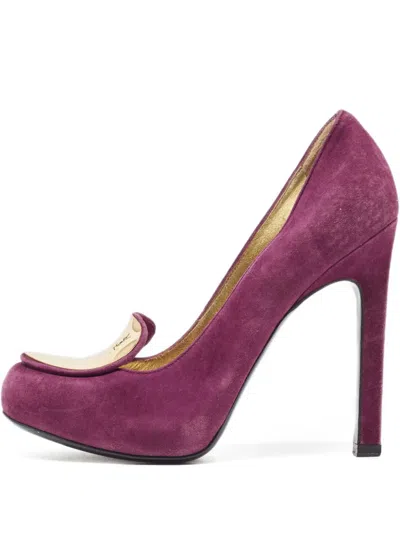 Pre-owned Saint Laurent 115mm Suede Pumps
