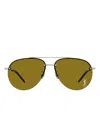 Saint Laurent 11/f M Classic Rimless Pilot-frame Sunglasses In Green