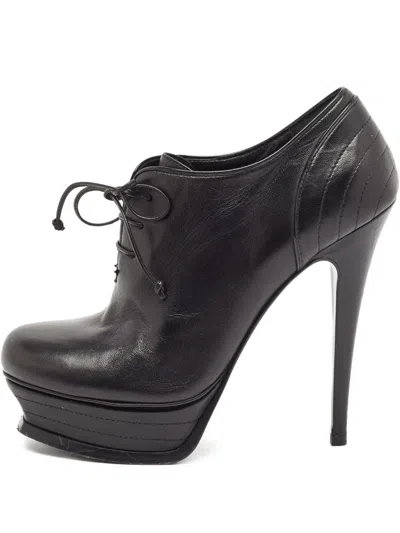 Pre-owned Saint Laurent 120mm Leather Ankle Boots