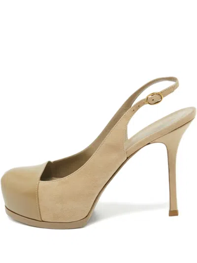 Pre-owned Saint Laurent 120mm Leather Heeled Pumps
