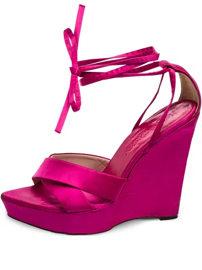 Pre-owned Saint Laurent 120mm Satin Sandals