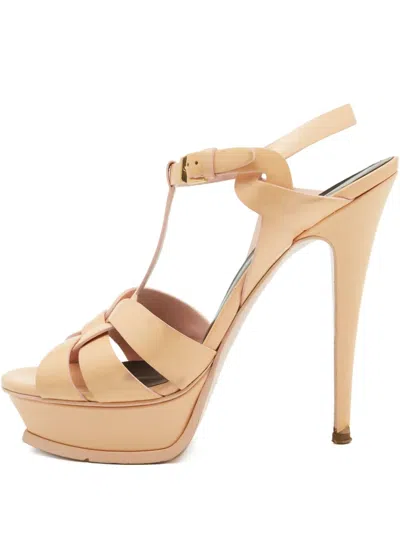 Pre-owned Saint Laurent 120mm Strappy Platform Sandals