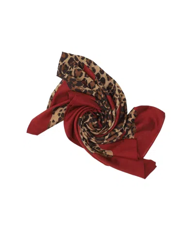 Saint Laurent 120x200 Leopard Cotton Scarf In Multi