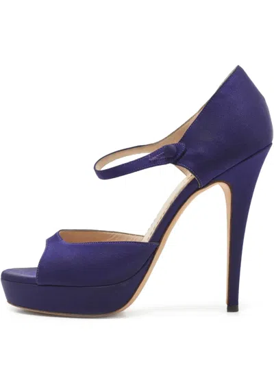 Pre-owned Saint Laurent 130mm Satin Sandals