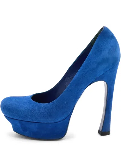 Pre-owned Saint Laurent 130mm Suede Heeled Sandals