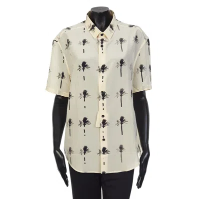 Pre-owned Saint Laurent 1320$ Beige Silk Paradise Shirt
