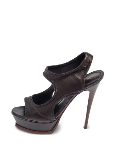 Pre-owned Saint Laurent 135mm Leather Heeled Sandals
