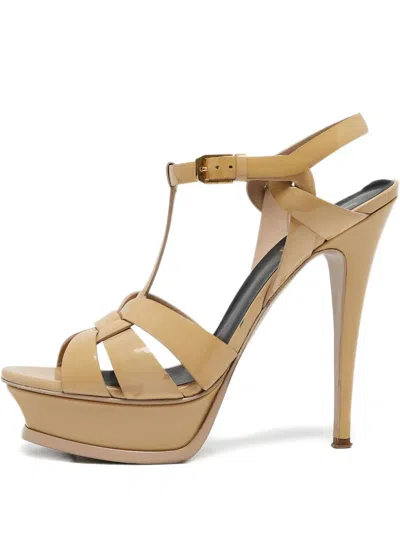 Pre-owned Saint Laurent 135mm Leather Platform Sandals