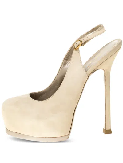 Pre-owned Saint Laurent 135mm Platform Slingback Pumps