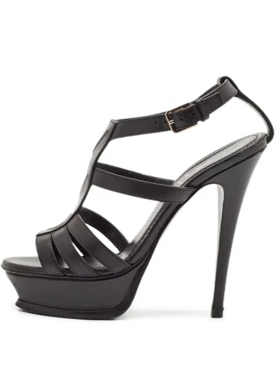 Pre-owned Saint Laurent 140mm Embossed-detail Sandals