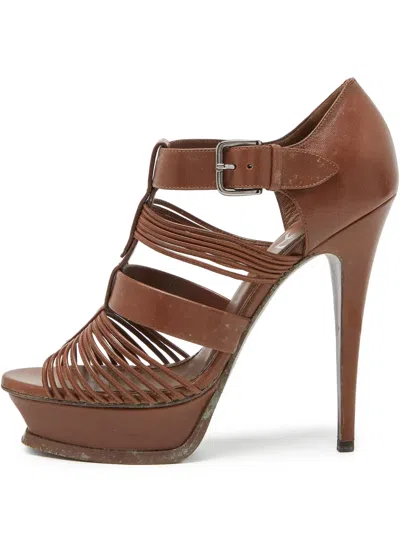 Pre-owned Saint Laurent 140mm Leather Heeled Sandals