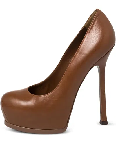Pre-owned Saint Laurent 140mm Platform Pumps