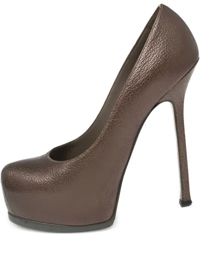 Pre-owned Saint Laurent 140mm Tribtoo Platform Pumps