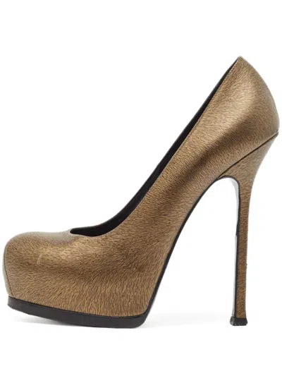 Pre-owned Saint Laurent 145mm Leather Heeled Pumps