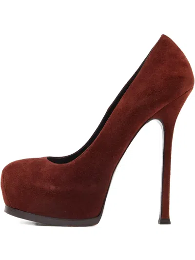 Pre-owned Saint Laurent 150mm Suede Heeled Pumps
