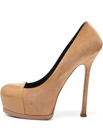 Pre-owned Saint Laurent 150mm Suede Platform Pumps