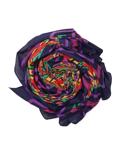 Saint Laurent 180x90 Yves Cotton Scarf In Multi
