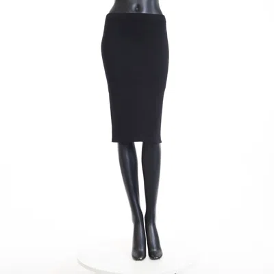 Pre-owned Saint Laurent 1850$ Black Pencil Skirt - Fine-knit Wool